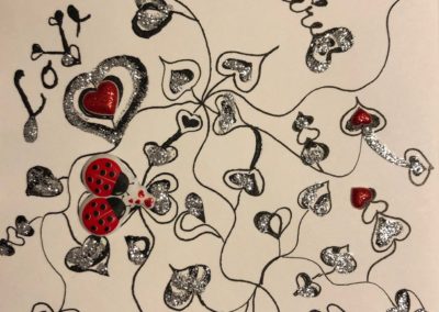 Saint Valentin - carte de vœux fait à la main