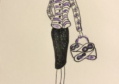 Femme - carte de vœux fait à la main