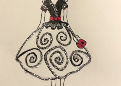 Femme - carte de vœux fait à la main
