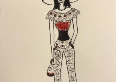 Femme - carte de vœux fait à la main