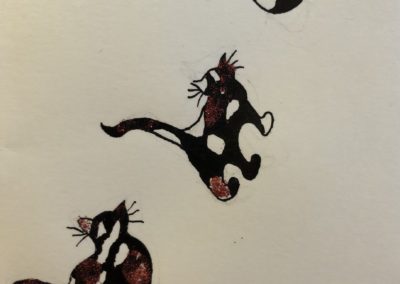Chats-carte de vœux fait à la main